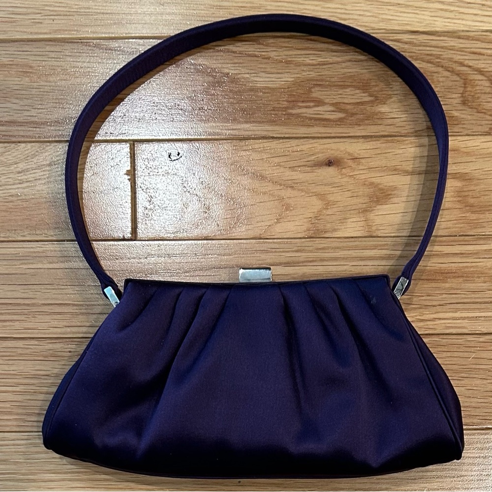 Vintage Talbots Y2K Satin Mini Bag Formal Purse Eggplant Purple